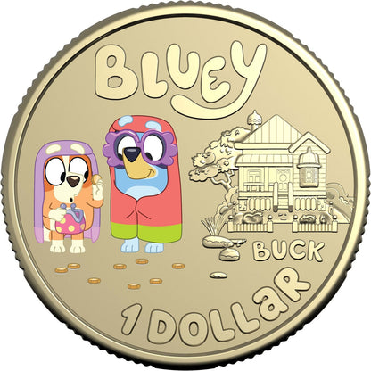 $1 2024 Bluey Dollarbucks Al/Bronze Coloured 3 Coin UNC Set