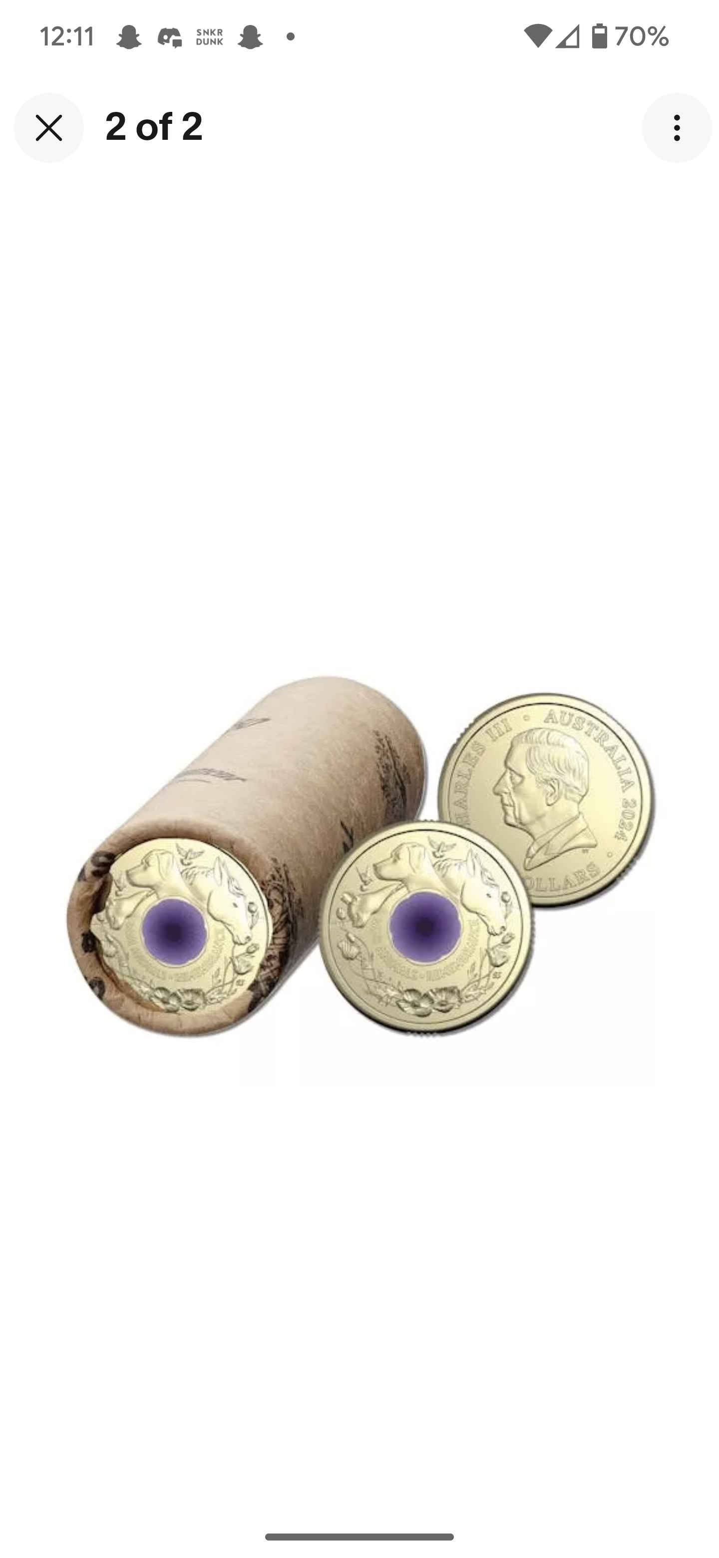 2024 RAM - Purple Poppy Animals War Remembrance - $2 UNC Coin Roll